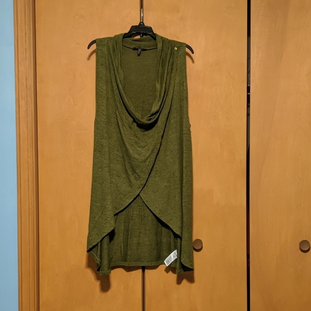 Green cowl neck sweater wrap